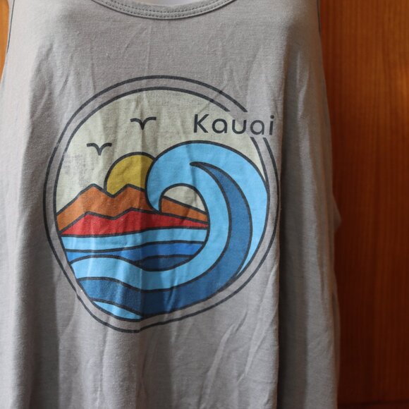 Cariloha Kauai Gray Hawaii Graphic Tank Top XL - Picture 3 of 8